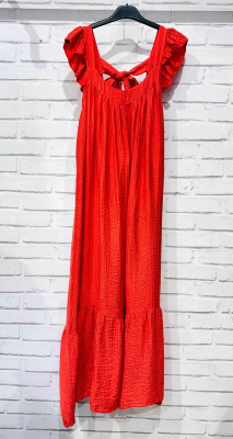 Robe Longue Noeud Dos Rouge