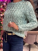 Pull Torsades Vert d’Eau