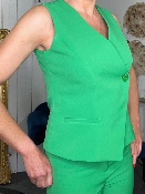 Gilet 1 Bouton Vert Vif