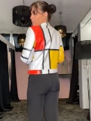 Blouson Enduit Mondrian