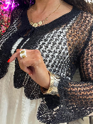 Cardigan Noir en Maille Fine
