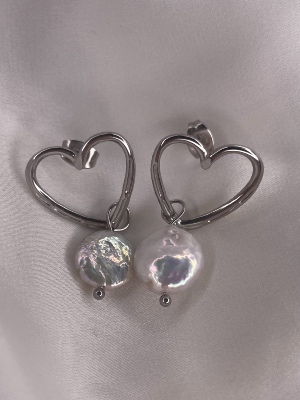 Boucles D'oreilles Cœur Perlé 