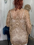 Gilet Crochet Étoile Camel 