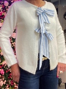 Pull Recto Verso Noeuds Dos Blanc