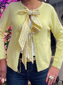 Pull Recto Verso Noeuds Dos Jaune Pâle