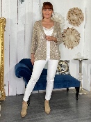 Gilet Crochet Étoile Doré Foncé 
