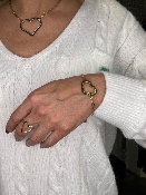 Bracelet Cœur Strass Vert