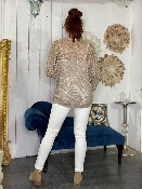 Gilet Crochet Étoile Doré Foncé 