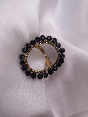 Bague Strass Noir