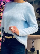 Pull Recto Verso Noeuds Dos Bleu Ciel