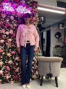 Pull Recto Verso Noeuds Dos Rose Tendre