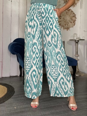 Pantalon Tie And Dye Vert Amande 