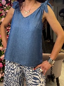 Top Lyocell Bleu Denim