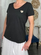 T-Shirt Noir Coeur Doré 