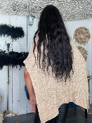 Cape Poncho Beige Lurex Doré