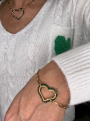 Bracelet Cœur Strass Vert