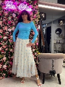 Jupe Tulle Coeurs Bleus