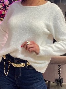 Pull Recto Verso Noeuds Dos Blanc