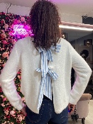 Pull Recto Verso Noeuds Dos Blanc