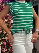 Top Marinière Coeur Vert