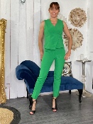 Gilet 1 Bouton Vert Vif