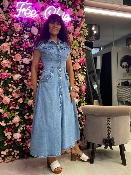 Robe Longue en Jean à Boutons