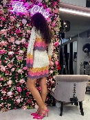 Robe Maille Multicolore 