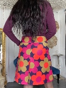 Jupe 70’s Marguerite Aubergine