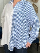 Chemise Mi-Vichy Bleu Vif