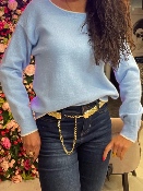 Pull Bleu Ciel Noeuds Dos