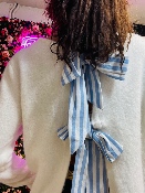 Pull Recto Verso Noeuds Dos Blanc