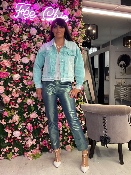 Veste Jean Aqua