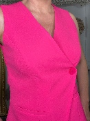 Gilet 1 Bouton Rose Fuschia 