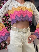 Crop-Top Maille Multicolore 