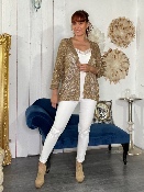 Gilet Crochet Étoile Camel 