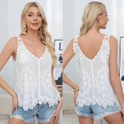 Top Brodé Blanc 