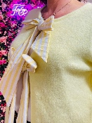 Pull Recto Verso Noeuds Dos Jaune Pâle