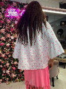 Haut Gaze de Coton Coeurs Roses
