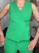 Gilet 1 Bouton Vert Vif