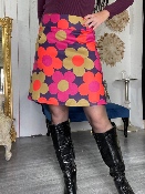 Jupe 70’s Marguerite Aubergine