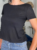 T-Shirt Dos Vrillé Noir
