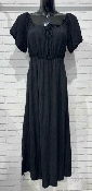 Robe Longue Noire Manches Bouffantes 