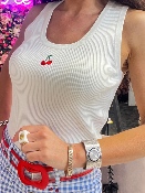 Débardeur Cerises Blanc