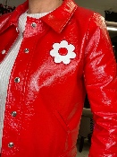 Blouson Vinyle Daisy Rouge