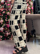 Pantalon CrochetNoir/Ficelle