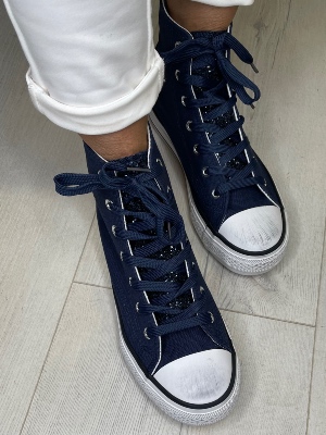 Baskets Montantes Strass Bleues Marine 