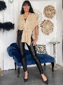 Cape Poncho Beige Lurex Doré