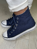 Baskets Montantes Strass Bleues Marine 