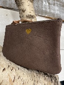 Porte-Monnaie Cœur Marron Glacé Marbré 