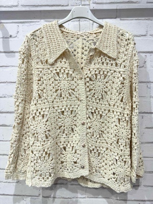 Cardigan Crochet Ficelle